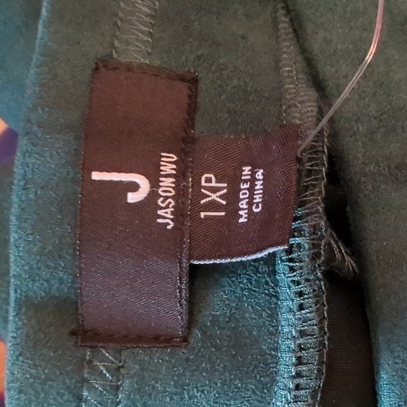 1X Petite - J Jason Wu | Evergreen Faux Suede Straight-Leg Pants (Petite) - Picture 4 of 6